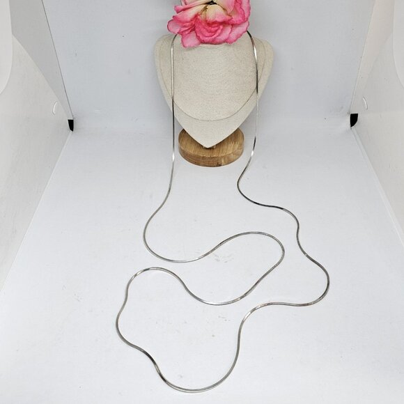 MILOR 925 Sterling Silver 2mm Serpentine Box Chain Necklace or Bracelet 60" 40g - Picture 9 of 12